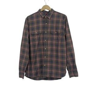 Alesbury Men’s Green Blue Plaid Regular Button Down Shirt‎ Size Medium